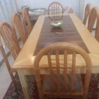 میز ناهار خوری تمام چوب ۸ نفره