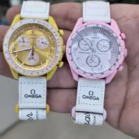 ساعت امگا سواچ سه موتوره فعال ضمانتی بندبرزنتی چسب