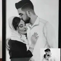 نقاشی چهره سیاه قلم طراحی چهره هدیه خاص برای تولد|تابلو، نقاشی، عکس|تهران, مسعودیه|دیوار