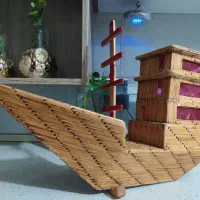 کشتی چوبی کبریتی|مجسمه، تندیس، ماکت|باقرشهر, |دیوار