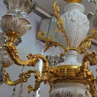 لوستر به روز اصل برنز با آبکاری طلا نو صفر|لوستر و چراغ آویز|خوی, |دیوار