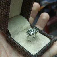 انگشتر نقره برند رولکس یاقوت کبود طبیعی رویال بلو|جواهرات|تهران, چیذر|دیوار