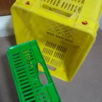 دو عدد سبد قدیمی کلکسیونی مرغ و میوه