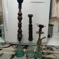 ۳عدد قلیون برنجی چوب گردو چوب سرخ