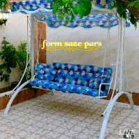 میز و صندلی/ ایفل  نیمکت نشین فلزی  تاب ویلایی