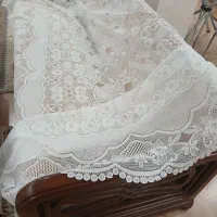 ترمه  و رومیز سفید اطلس  رانر میز ورانر عسلی|پرده، رانر، رومیزی|تهران, ستارخان|دیوار
