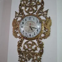 فروش ساعت دیواری برنز طرح گل و طاووس