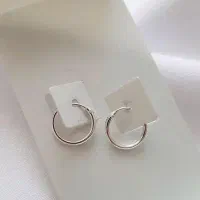 گوشواره حلقه ایی نقره طرح طلا