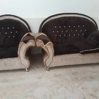 مبل ۷ نفره روکش مخمل و میز تلوزیون|مبلمان خانگی و میز عسلی|شیراز, ریاستی|دیوار