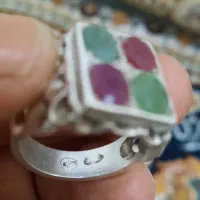 انگشتر چهار نگین دو تا زمرد و دوتا یاقوت|جواهرات|زاهدان, |دیوار