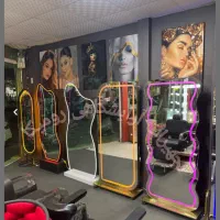 آینه قدی دفرمه پایه دار دیواری نوردار اینه کنسول