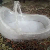 سبد حصیری فانتزی تور دوزی شده