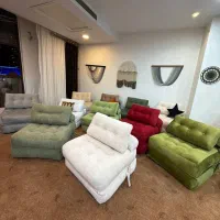مبل راحتی تخت خواب شو بدون اسکلت اقساطی و ضمامت