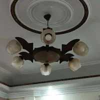 لوستر چوبی 6 شاخه|لوستر و چراغ آویز|تهران, افسریه جنوبی|دیوار