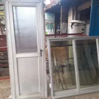 درب سرویس و یک عدد پنجره الومینیوم نقره ای|مصالح و تجهیزات ساختمان|گرگان, |دیوار