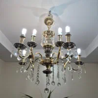 دو عدد لوستر برنز با دیوارکوب