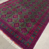 فرش دستباف (بساک)یه ۹ متری تک اعلای کرک سبز|فرش|مشکین‌دشت, |دیوار