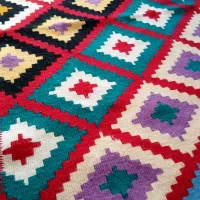 گلیم دستباف کُرک|گلیم، جاجیم، گبه|سنندج, |دیوار