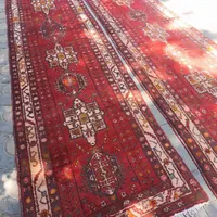 جفت کناره دستباف طرح قرجه اندازه هر کدام 1در3.80