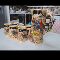 یک دست پارچ و لیوان قدیمی