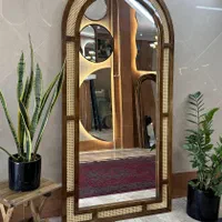 اینه گنبدی حصیر بامبو چوب روسی|آینه|یزد, |دیوار