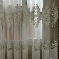 پرده توری گلدوزی ترک