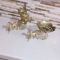 شکلات خوری و قندان کالسکه برنزی