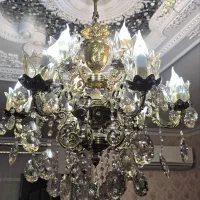 فروش فوری دوعدد لوستر برنجی|لوستر و چراغ آویز|رشت, یخسازی|دیوار