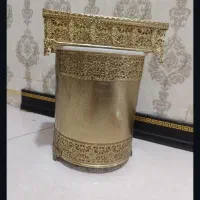 سطل آشغال و دستمال طرح برنجی