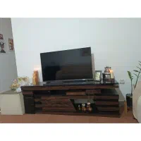 زیر تلویزیون چوبی