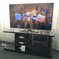 میز تلوزیون شیشه ای چوبی