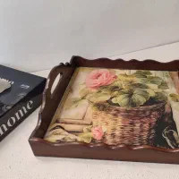 سینی چوبی رزینی|ظروف سرو و پذیرایی|قم, بلوار امین و ساحلی|دیوار