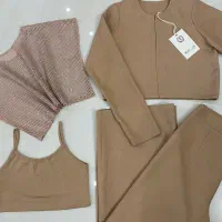 کراپ کت و شلوار بگ مجلسی ست شومیز اکبند