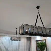 لوستر گرد لاین زیر ناهار خوری و آباژور