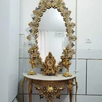 آیینه و شمعدان سلطنتی عروس در حد نو و تمیز