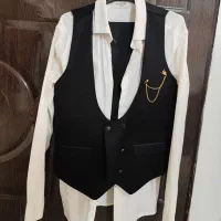 پیراهن سفید با جلیقه و شلوار