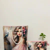 ست ساک دستی و کیف آرایشی