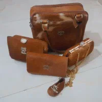ست کیف چرم طبیعی دستدوز مناسب هدیه روز مادرونوعروس