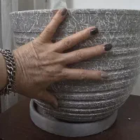 گلدان سرامیک طوسی