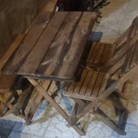 میزصندلی چوبی معاوضه با میز صندلی تاشو استیل