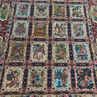 قالیچه گلستانی رج 52 کف هاشبه  شرابی ابریشم