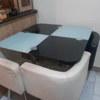 ناهارخوری ۴ نفره پایه استیل