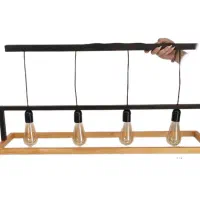 لوستر چوبی سه شعله