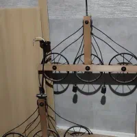 لوسترمدرن چوبی چهار وتک شعله