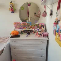 تخت خواب و میز آرایشی بچه گانه