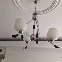 لوستر سه شاخه استیل بدون ایراد