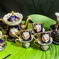 سرویس سرمه ای چینی میوه خوری چاییخوری