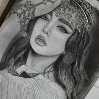 چهره هنر نقاشی سیاه قلم .