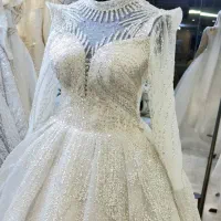 لباس عروس مدل عربی یقه ۳ سانت با دانتل وارداتی|لباس|گنبد کاووس, |دیوار