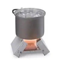 منقل جیبی تاشو به همراه الکل جامد بسته ۶ عددی